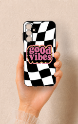 Samsung A15 Uyumlu Black Good Vibes Desenli Silikon Kılıf