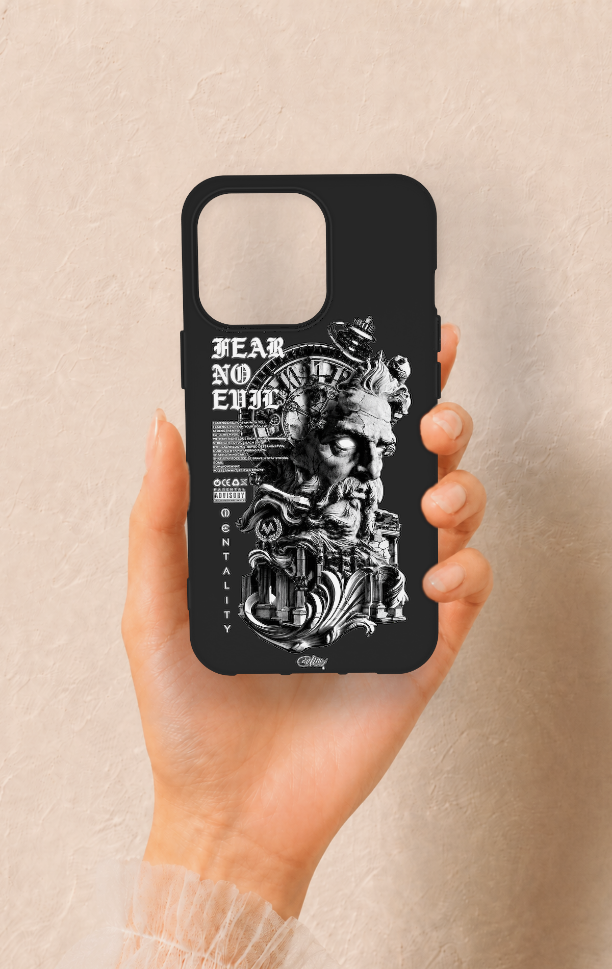 iPhone 13 Pro Uyumlu Fear No Evil Desenli Silikon Kılıf