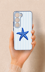 Vivo V40 Lite 5G Uyumlu Mavi Deniz Yıldızı Desenli Silikon Kılıf