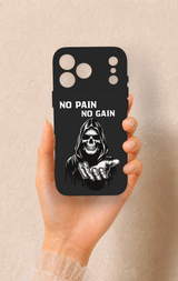 iPhone 17 Pro Max Uyumlu No Pain No Gain Desenli Silikon Kılıf