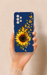 Samsung-A72 Uyumlu Ayçiçeği Desenli Silikon Kılıf