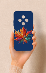 Tecno Spark 30C Uyumlu Renkli Yaprak Desenli Silikon Kılıf