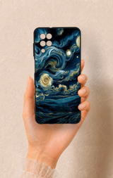 Samsung A12 Uyumlu Yıldızlı Gece Desenli Silikon Kılıf