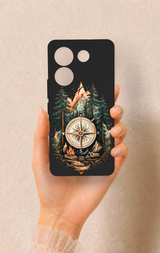 Tecno Camon 20 Pro Uyumlu Pusula Orman Desenli Silikon Kılıf