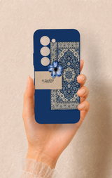 Redmi 15 5G Uyumlu Mavi Etnik Halı Desenli Silikon Kılıf