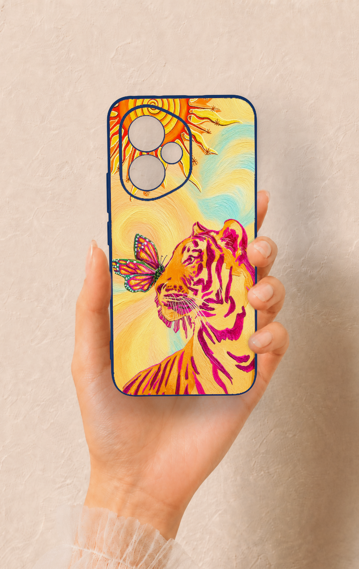 Honor 400 Uyumlu Güneşin Kaplanı Desenli Silikon Kılıf