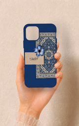 iPhone 11 Pro Uyumlu Mavi Etnik Halı Desenli Silikon Kılıf