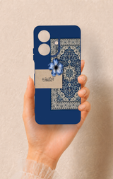 Realme Note 60 Uyumlu Mavi Etnik Halı Desenli Silikon Kılıf