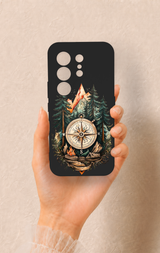 Tecno Camon 50 4G Uyumlu Pusula Orman Desenli Silikon Kılıf