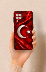 Samsung A22 Uyumlu Türk Bayrağı Desenli Silikon Kılıf