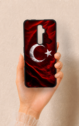 Oppo Reno 2Z Uyumlu Kurt Türk Bayrağı Desenli Silikon Kılıf