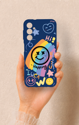 Samsung A14 Uyumlu Happing Smile Desenli Silikon Kılıf