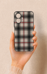 Tecno Spark Go 2 Uyumlu Siyah Kırmızı Ekose Desenli Silikon Kılıf