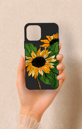 iPhone 12-12PRO Uyumlu Ay Çiçeği Desenli Silikon Kılıf