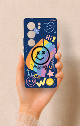 Vivo V29 Uyumlu Happing Smile Desenli Silikon Kılıf