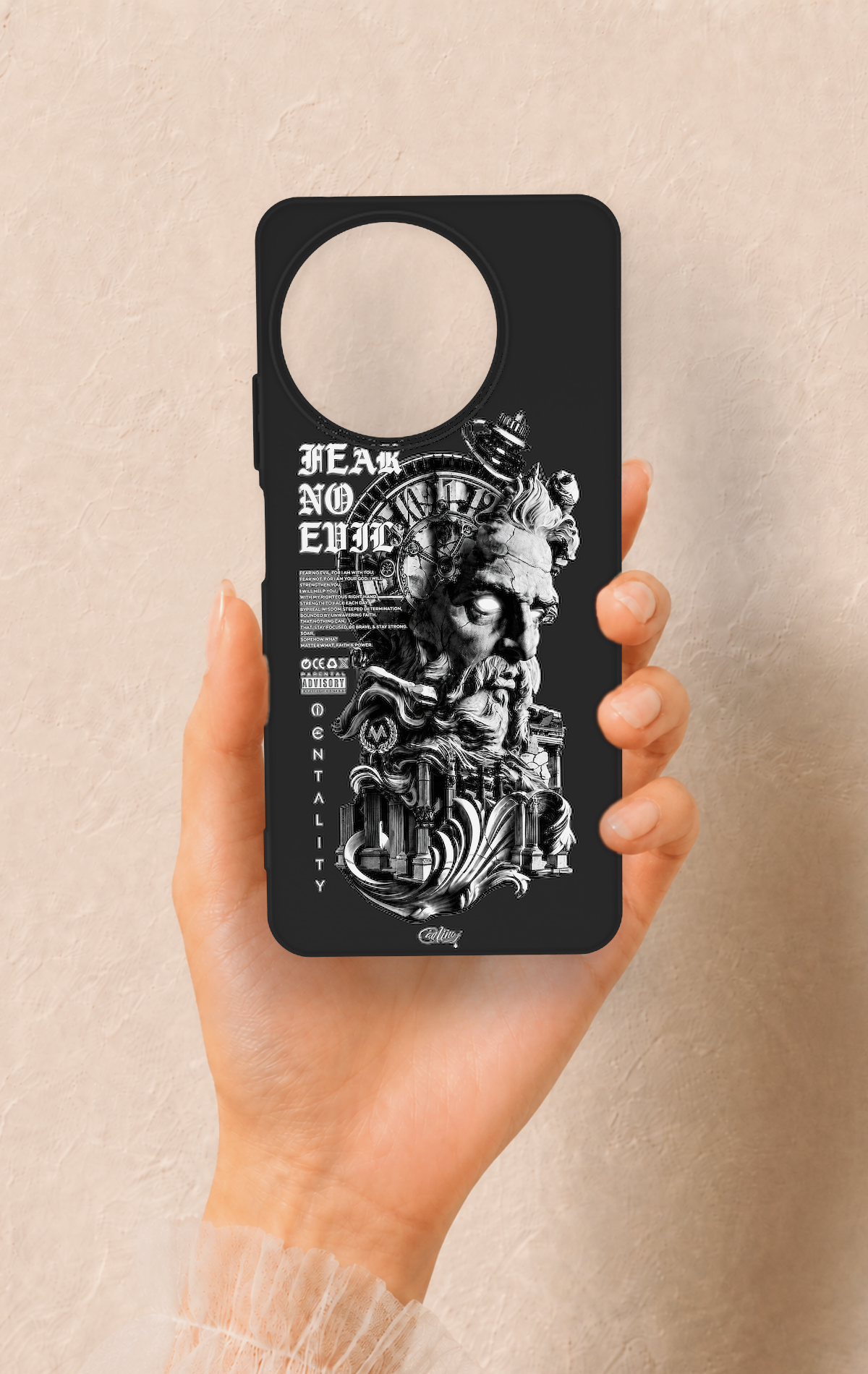 Realme 11 Uyumlu Fear No Evil Desenli Silikon Kılıf