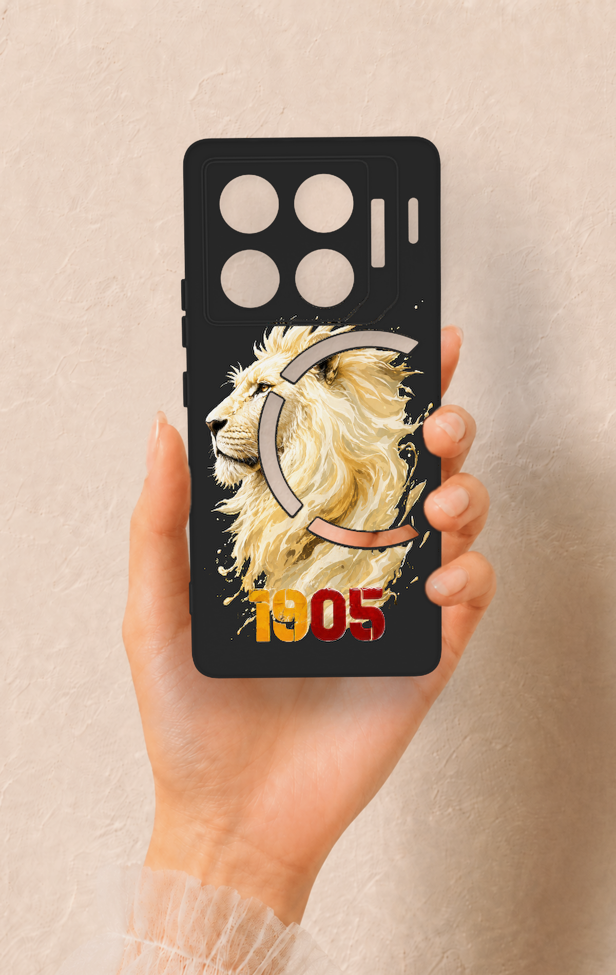 İnfinix Gt 20 Pro Uyumlu Sarı Kırmızı 1905 Aslan Desenli Silikon Kılıf