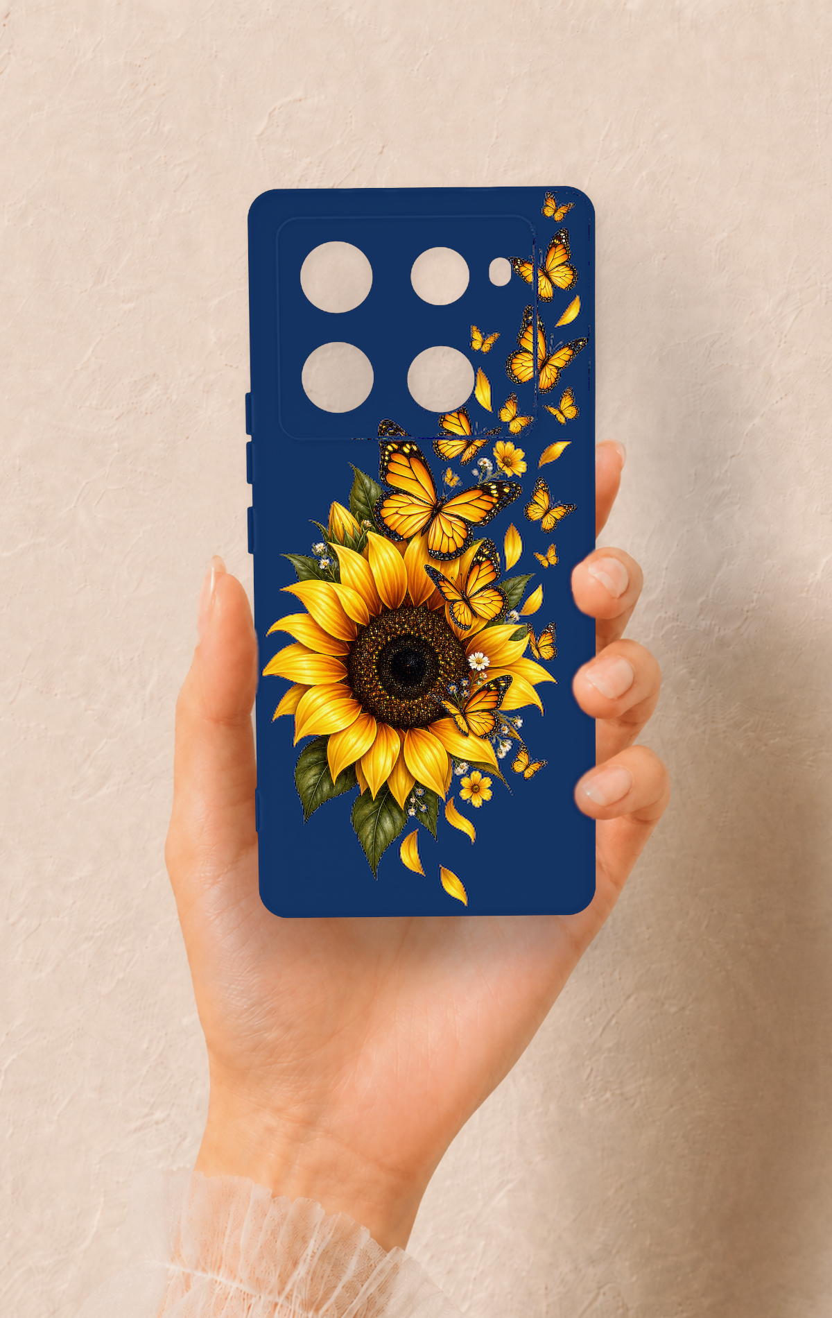 İnfinix Note 40 Pro Uyumlu Ayçiçeği Desenli Silikon Kılıf