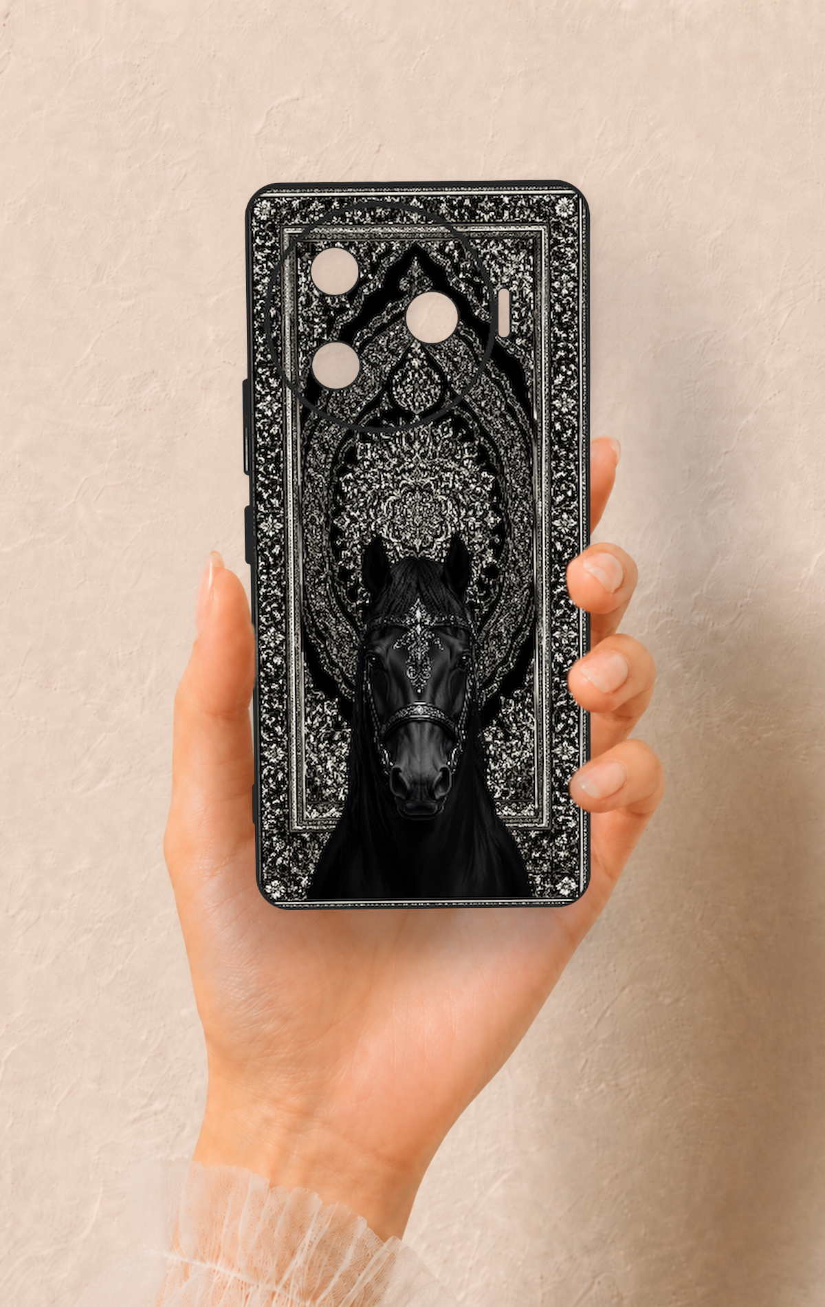 Tecno Camon 30 Pro 5G Uyumlu Etnik At Figürü Desenli Silikon Kılıf