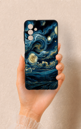 Samsung A04S Uyumlu Yıldızlı Gece Desenli Silikon Kılıf