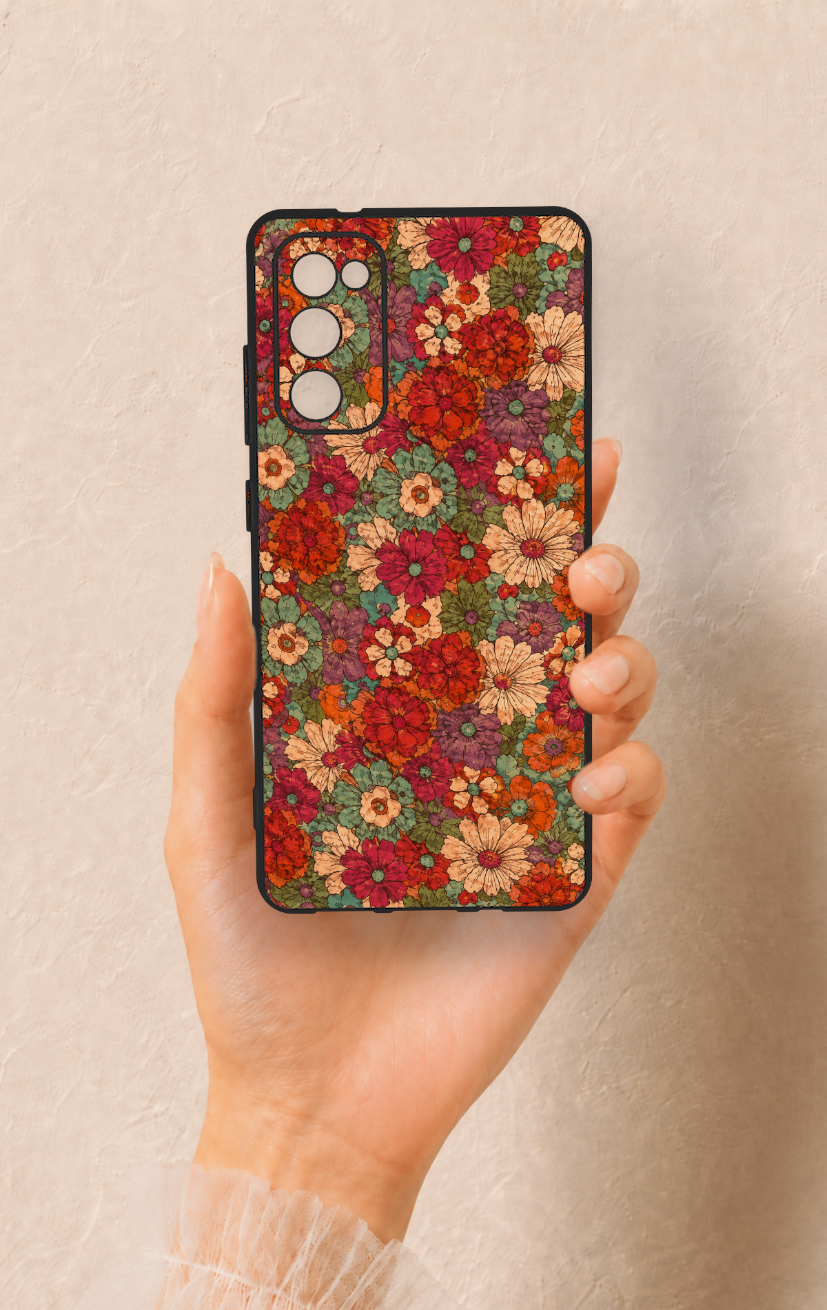 Samsung S20Fe Uyumlu Pastel Çiçek Bahçesi Desenli Silikon Kılıf
