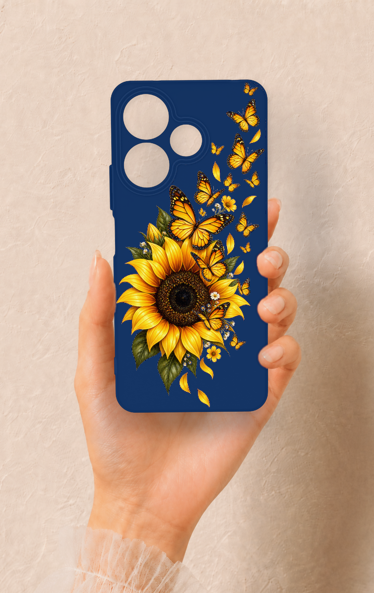 Redmi 13 4G Uyumlu Ayçiçeği Desenli Silikon Kılıf