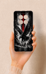 REDMİ NOTE 15 4G Uyumlu Kara Kartal Desenli Silikon Kılıf