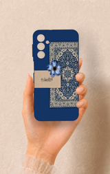 Samsung A24 Uyumlu Mavi Etnik Halı Desenli Silikon Kılıf