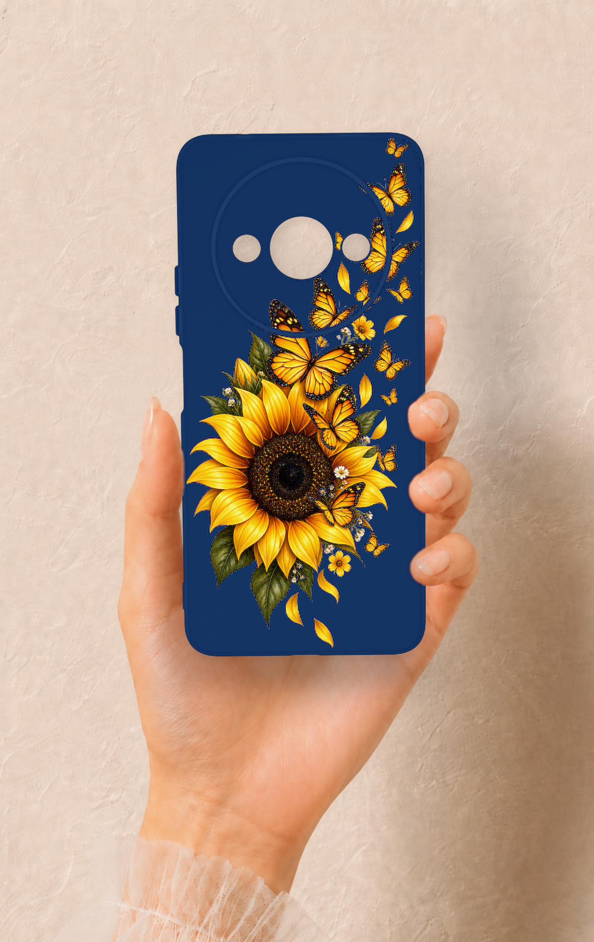 Redmi A3 Uyumlu Ayçiçeği Desenli Silikon Kılıf