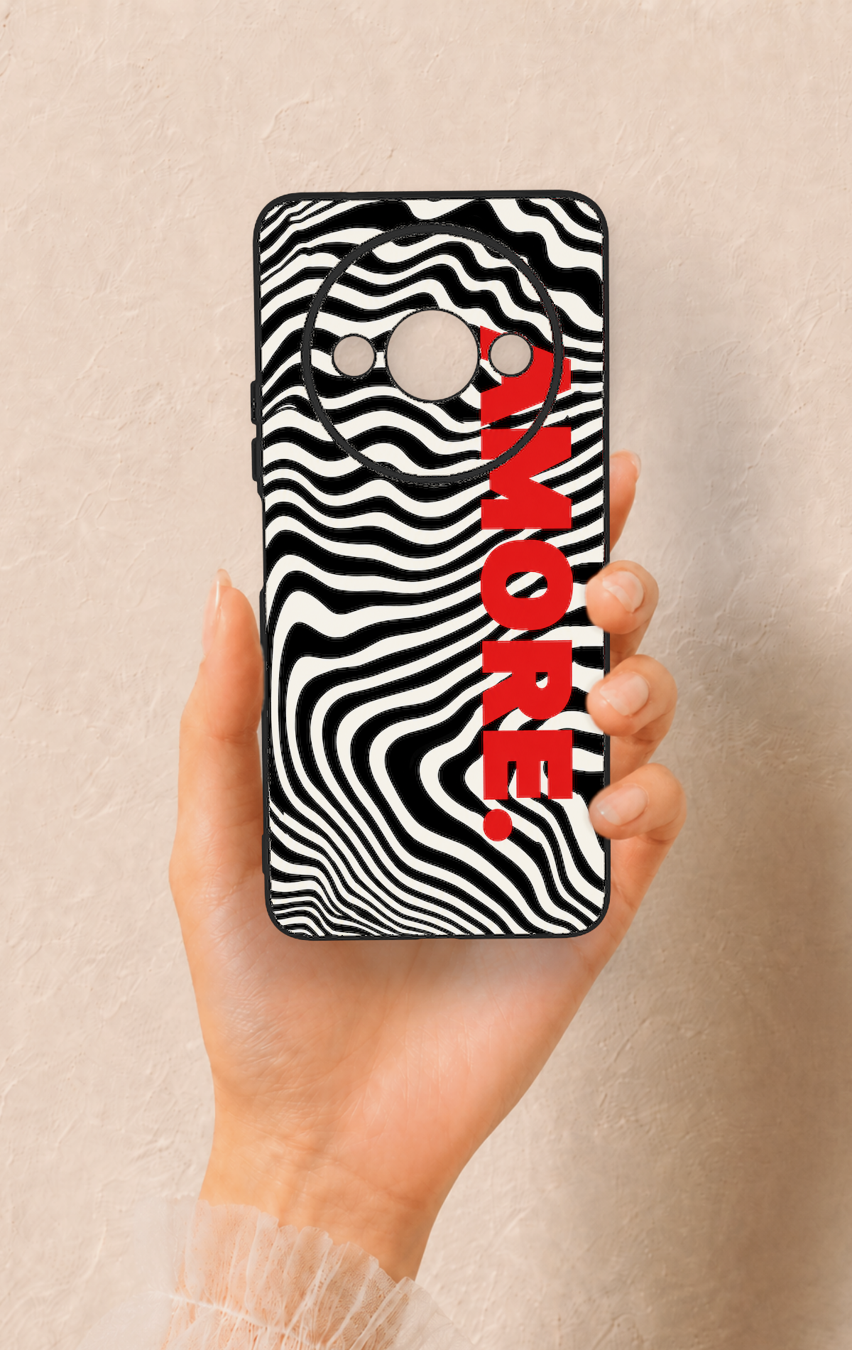 Redmi A3 Uyumlu Zebra Amore Desenli Silikon Kılıf