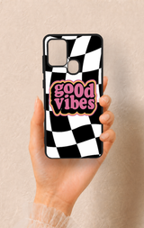 Samsung A21S Uyumlu Black Good Vibes Desenli Silikon Kılıf