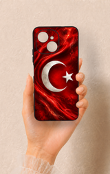 Tecno Spark 40C Uyumlu Türk Bayrağı Desenli Silikon Kılıf