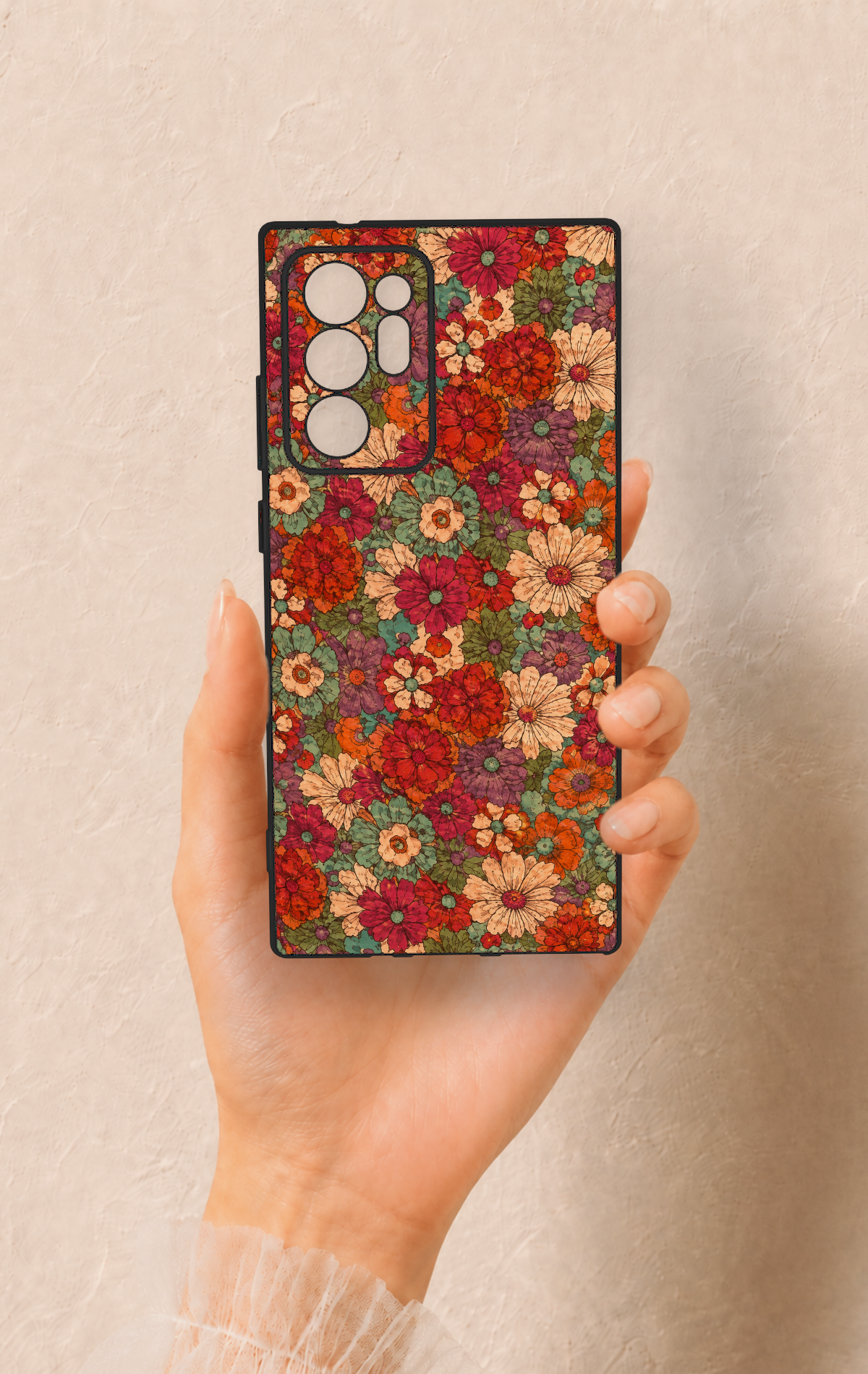 Samsung Note 20 Ultra Uyumlu Pastel Çiçek Bahçesi Desenli Silikon Kılıf