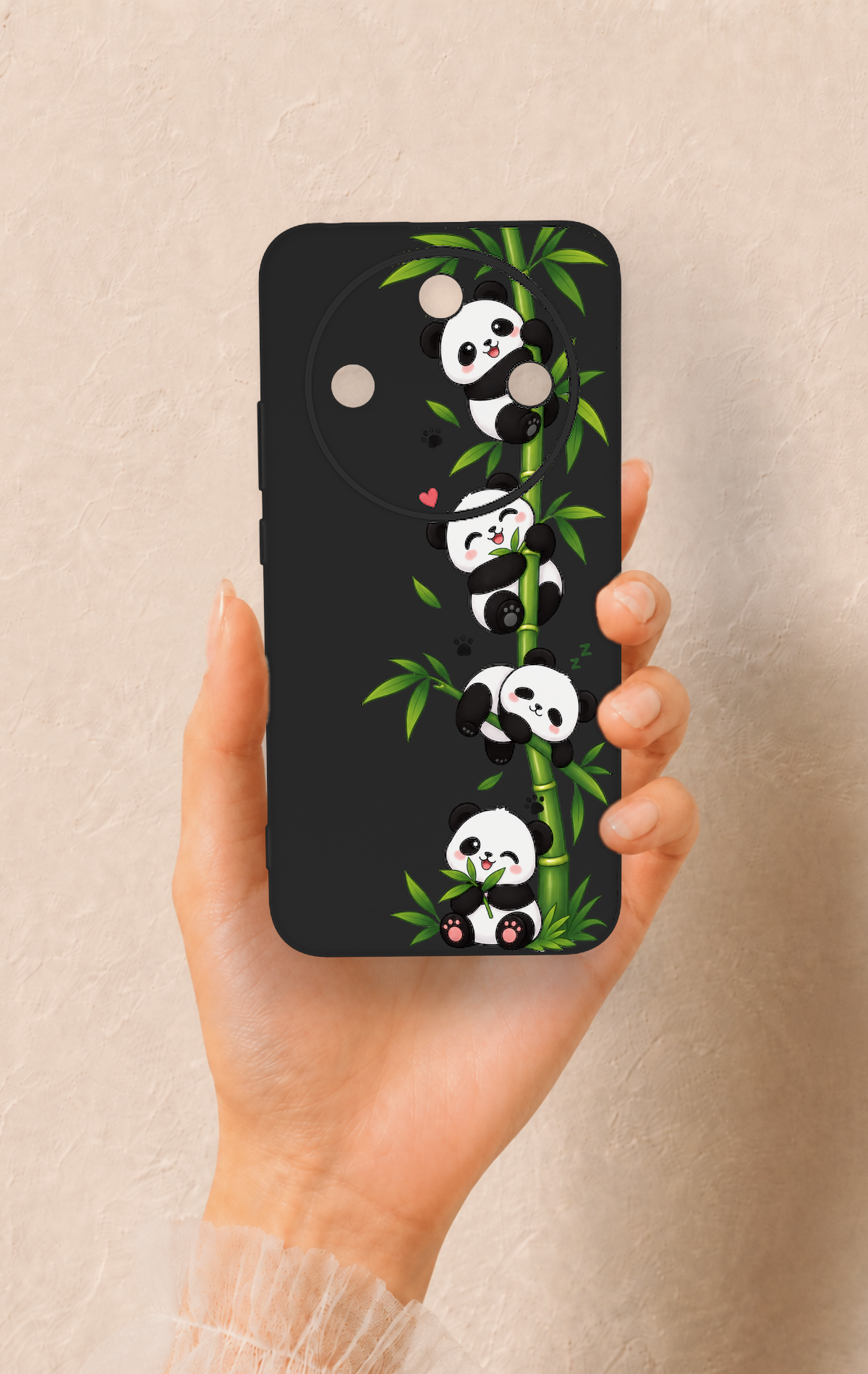 Honor Magic 8 Lite Uyumlu Sevimli Panda Bambu Desenli Silikon Kılıf