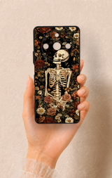 Realme 11 Pro Uyumlu Çiçek İskelet Desenli Silikon Kılıf
