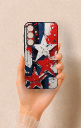 Samsung A35 Uyumlu Star Flag Desenli Silikon Kılıf