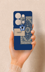 Redmi Note 13 Pro 4G Uyumlu Mavi Etnik Halı Desenli Silikon Kılıf