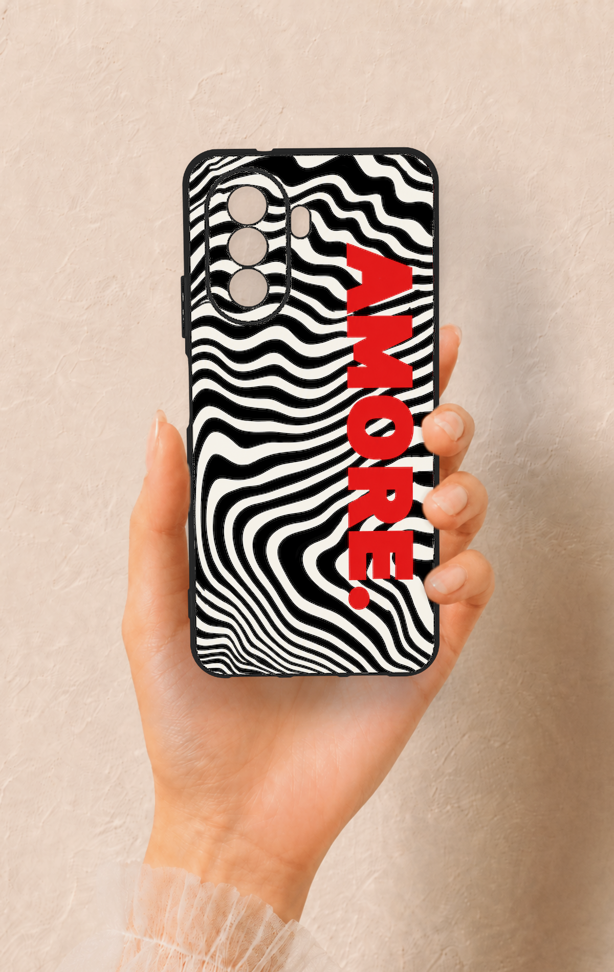 Huawei Nova Y70 Uyumlu Zebra Amore Desenli Silikon Kılıf