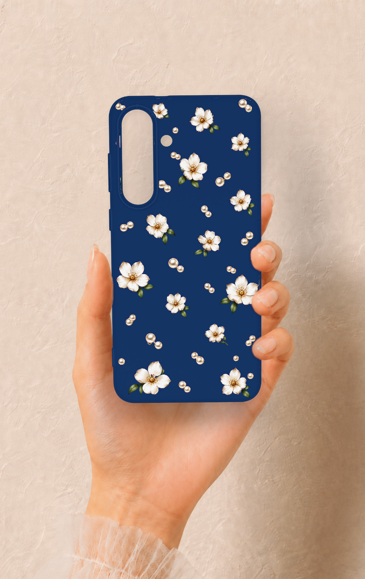 Samsung S25Fe Uyumlu Papatya İnci Desenli Silikon Kılıf