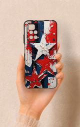 Redmi 10 2022 Uyumlu Star Flag Desenli Silikon Kılıf
