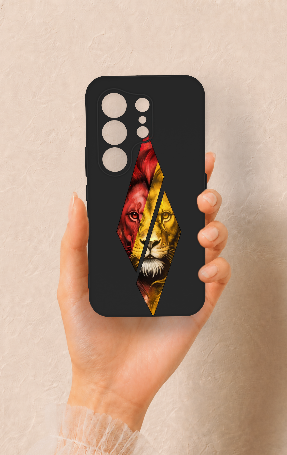 Tecno Camon 50 4G Uyumlu Kesik Aslan Desenli Silikon Kılıf