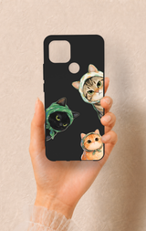 Oppo A15 Uyumlu Kedi Ekibi Desenli Silikon Kılıf