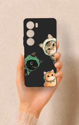 Vivo Y19s Uyumlu Kedi Ekibi Desenli Silikon Kılıf