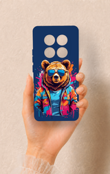 Redmi Note 14 Pro 5G Uyumlu Gözlüklü Ayı Desenli Silikon Kılıf