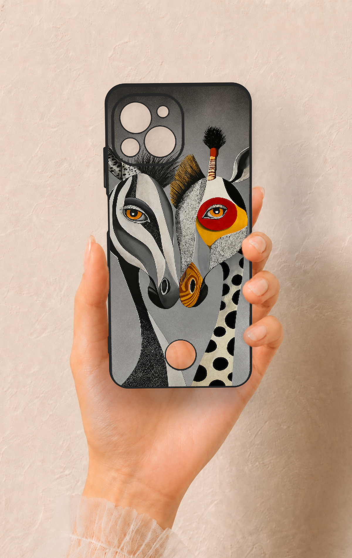 Reeder S23 Pro Max Uyumlu Zebra ve Zürafa Desenli Silikon Kılıf