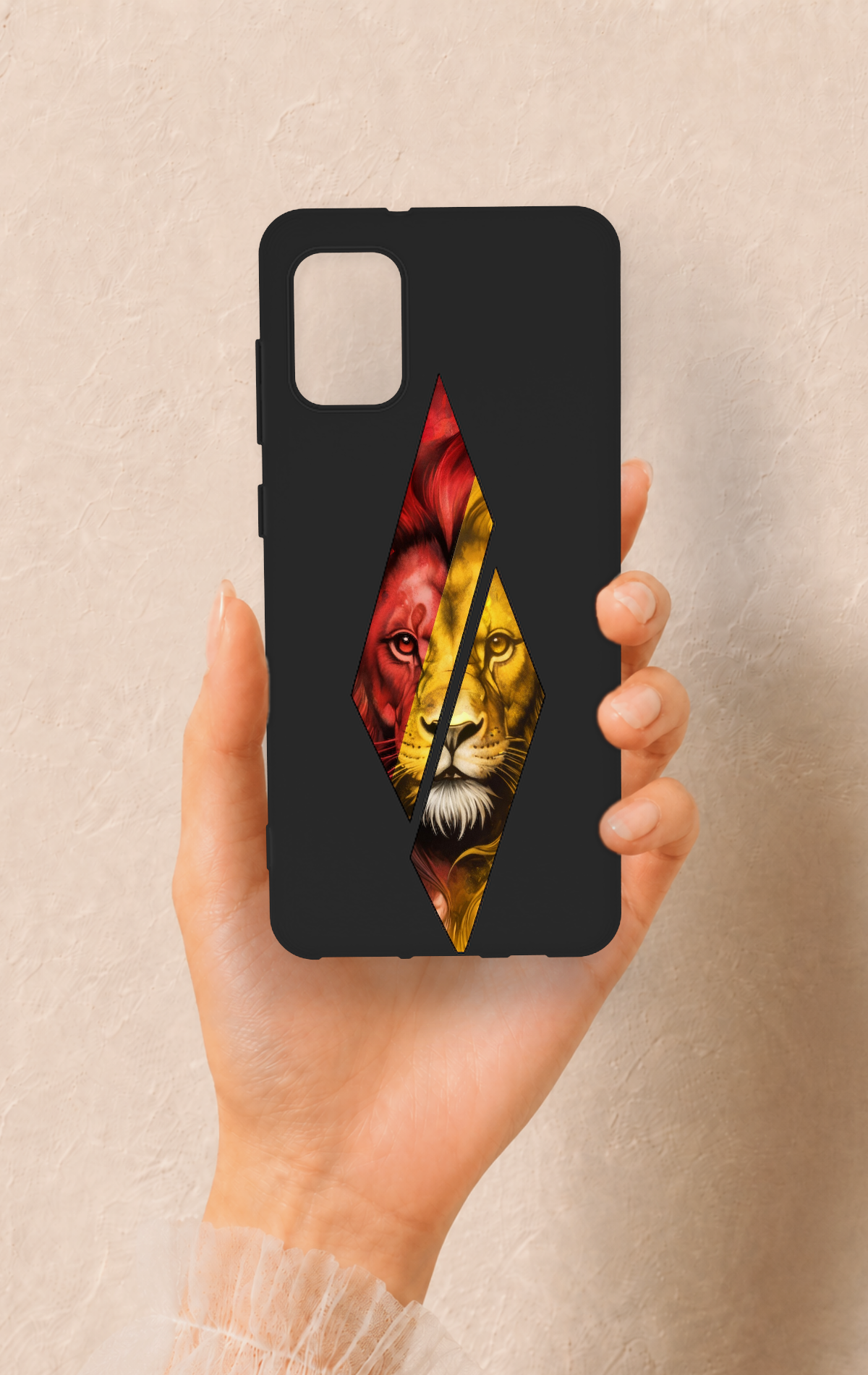 Samsung A31 Uyumlu Kesik Aslan Desenli Silikon Kılıf