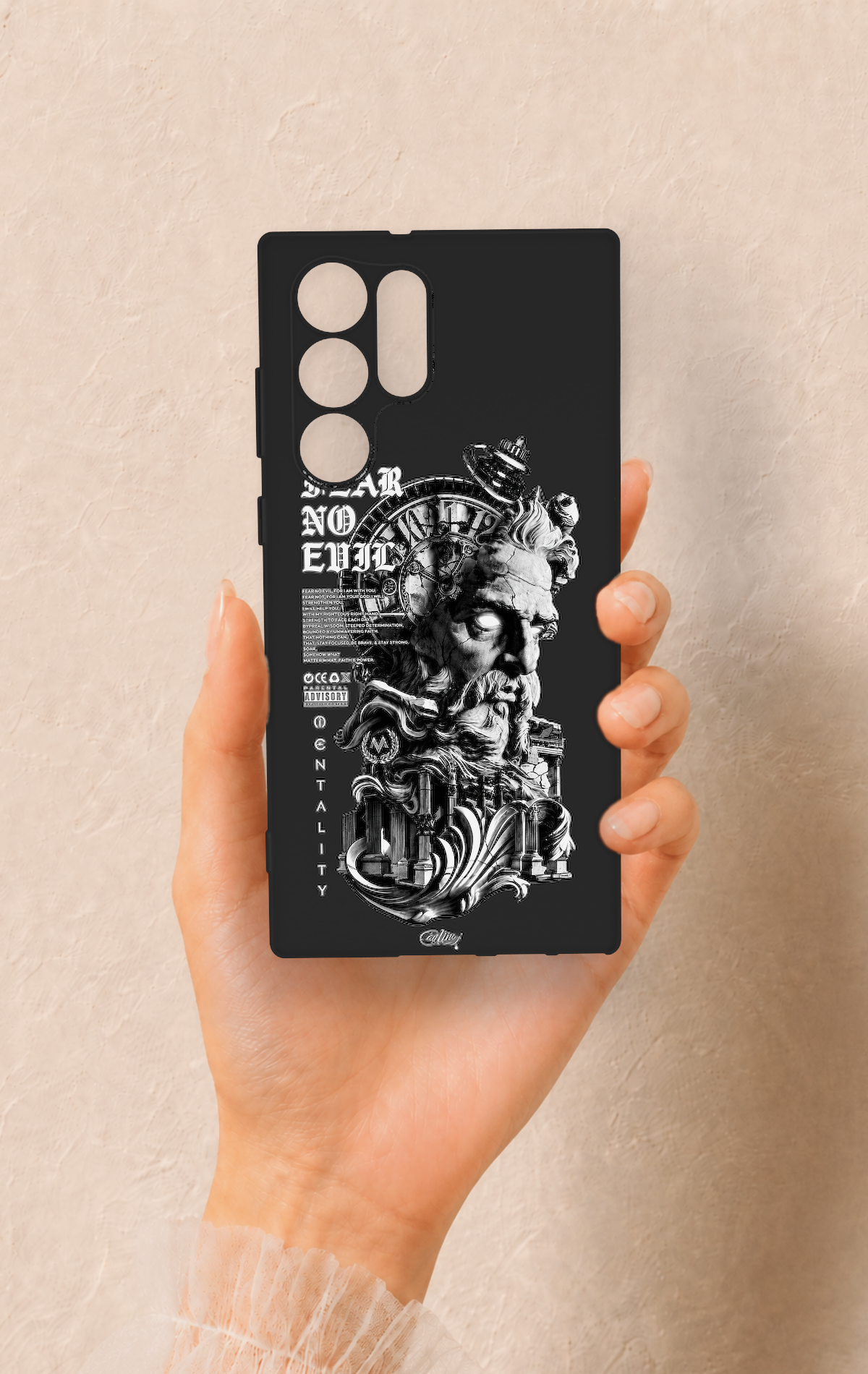 Samsung S22 Ultra Uyumlu Fear No Evil Desenli Silikon Kılıf