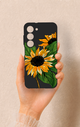 Samsung S23 Uyumlu Ay Çiçeği Desenli Silikon Kılıf