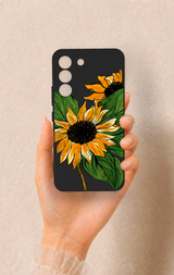 Samsung S22 Uyumlu Ay Çiçeği Desenli Silikon Kılıf