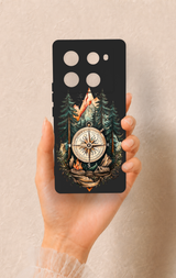 İnfinix Note 40 Pro Uyumlu Pusula Orman Desenli Silikon Kılıf